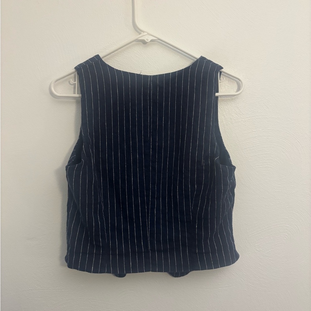 A New Day Navy & White Striped Vest Size Small - Picture 2 of 8